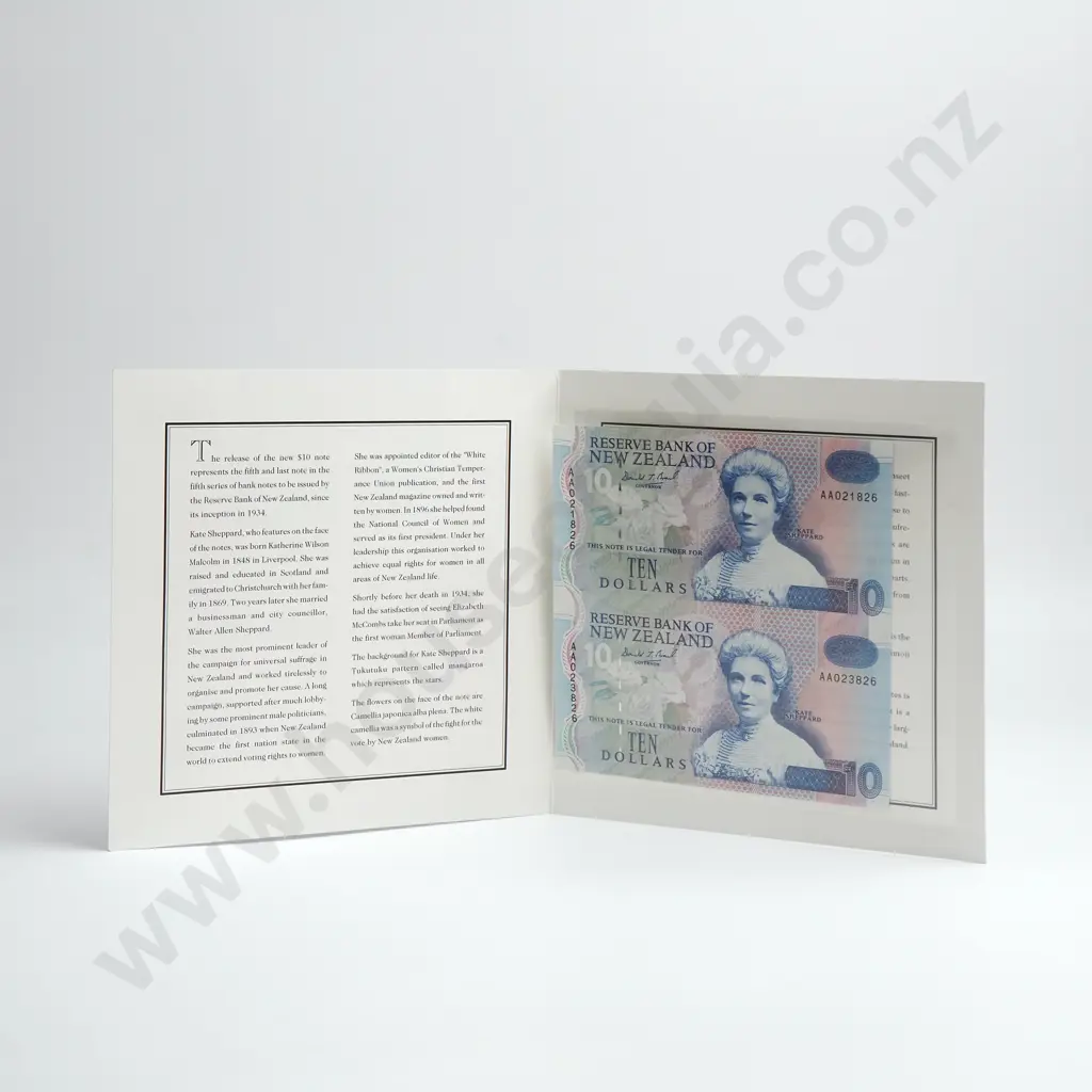 1993 UNCUT PAIR OF 10 DOLLARS BANKNOTE SET Image 1++
