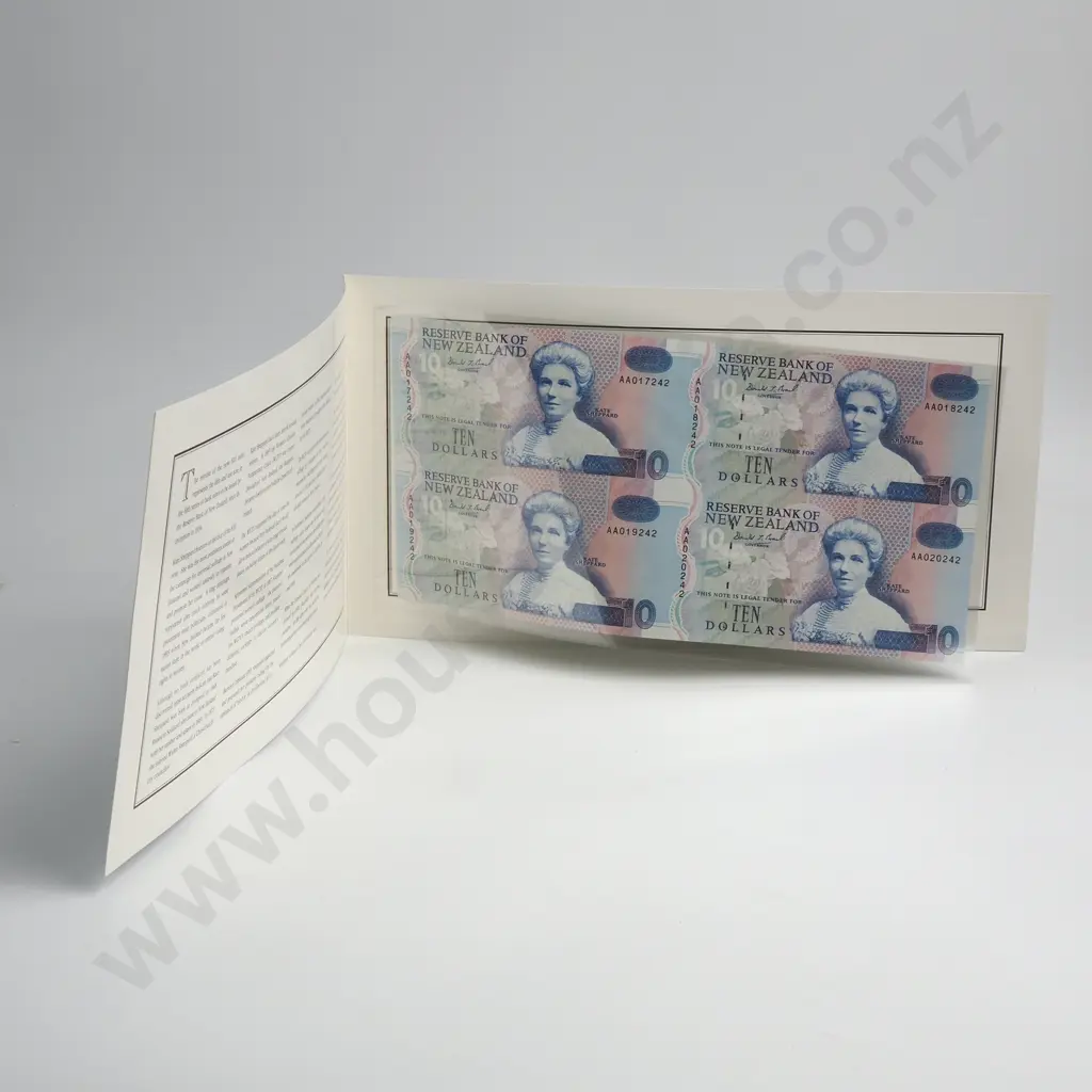 1993 10 DOLLARS PRESENTATION PACK CONSISTING OF AN UNCUT BLOCK 4X, PREFIXES AA Image 1++
