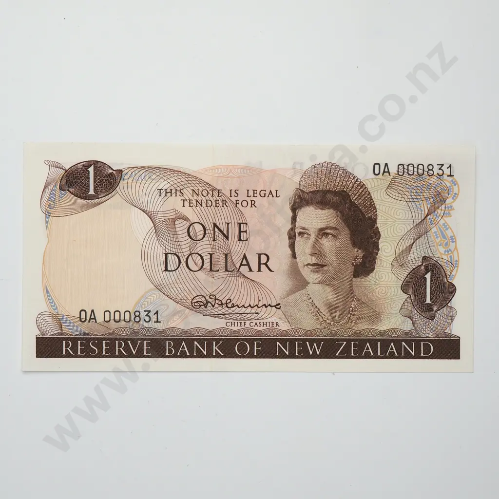 FLEMING 1ST PREFIX 1 DOLLAR BANKNOTE ND(1967-68) P.163a UNCIRCULATED CV$200 Image 1++