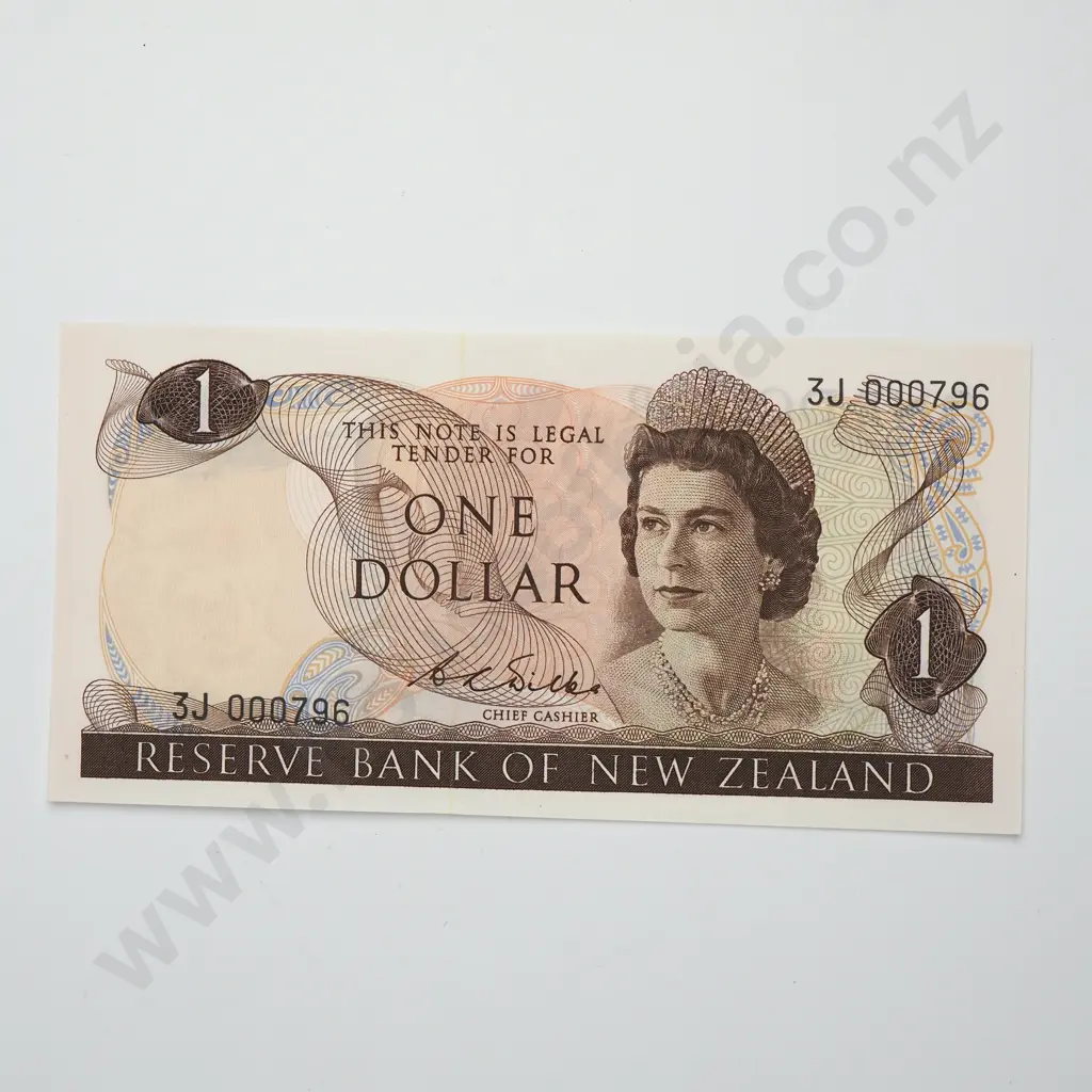 WILKS 1ST PREFIX 1 DOLLAR BANKNOTE ND(1968-75) P.163b UNCIRCULATED CV$95 Image 1++