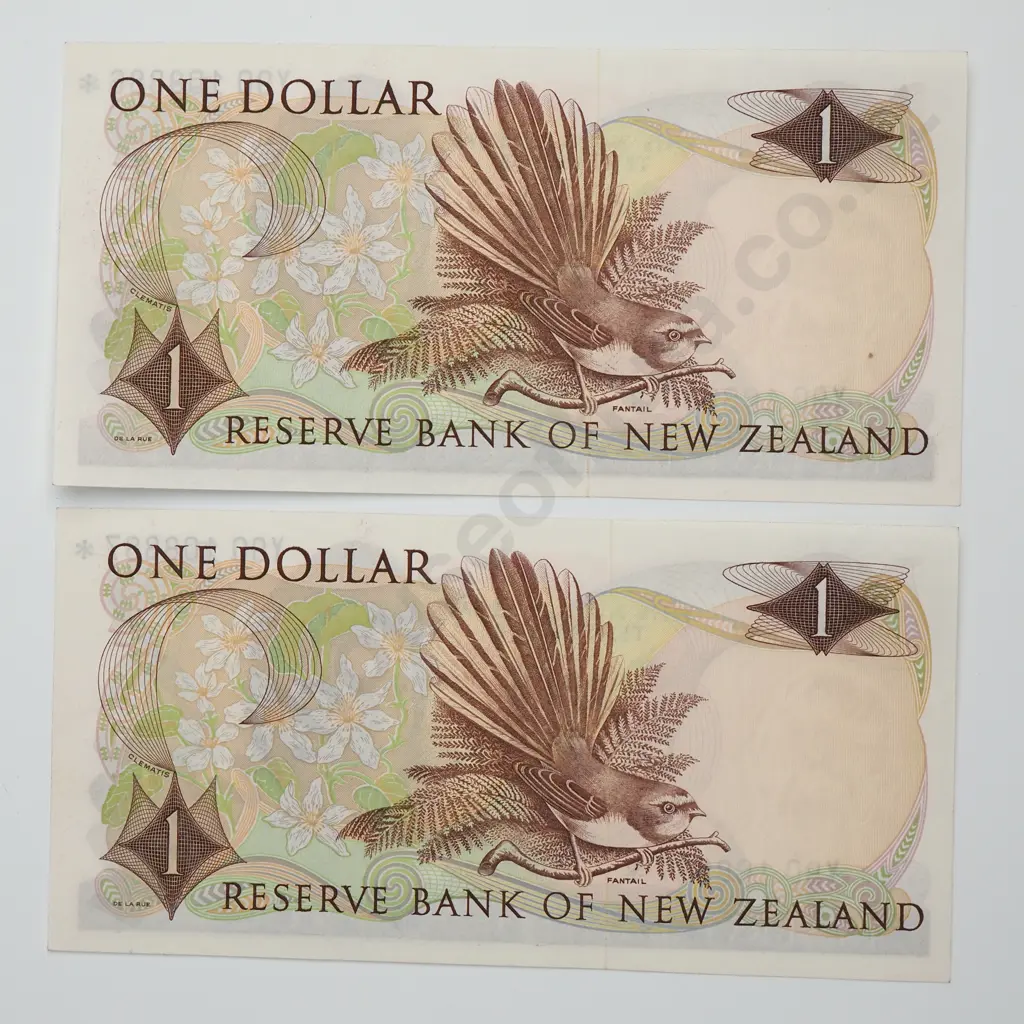 WILKS CONSEC STAR NOTE 1 DOLLAR BANKNOTES ND(1968-75) P.163b aUNC CV$1800 Image 1++