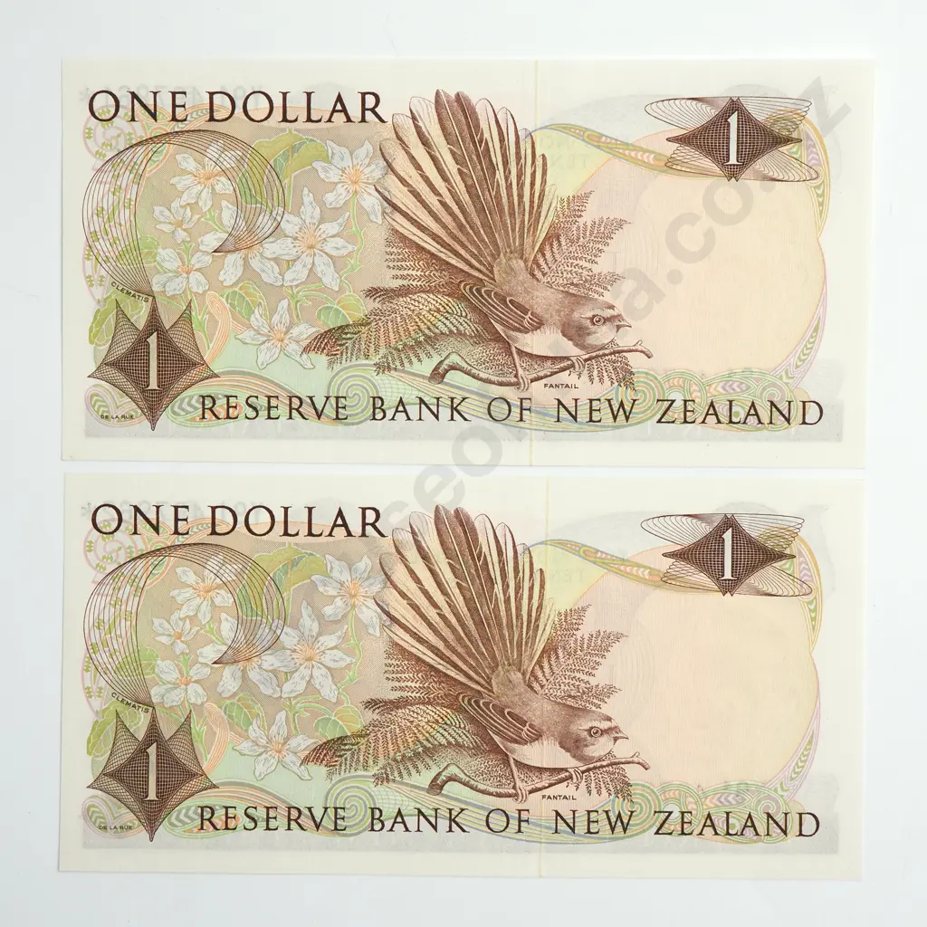 KNIGHT CONSEC PAIR STAR NOTES 1 DOLLAR BANKNOTES UNCIRCULATED Image 1++