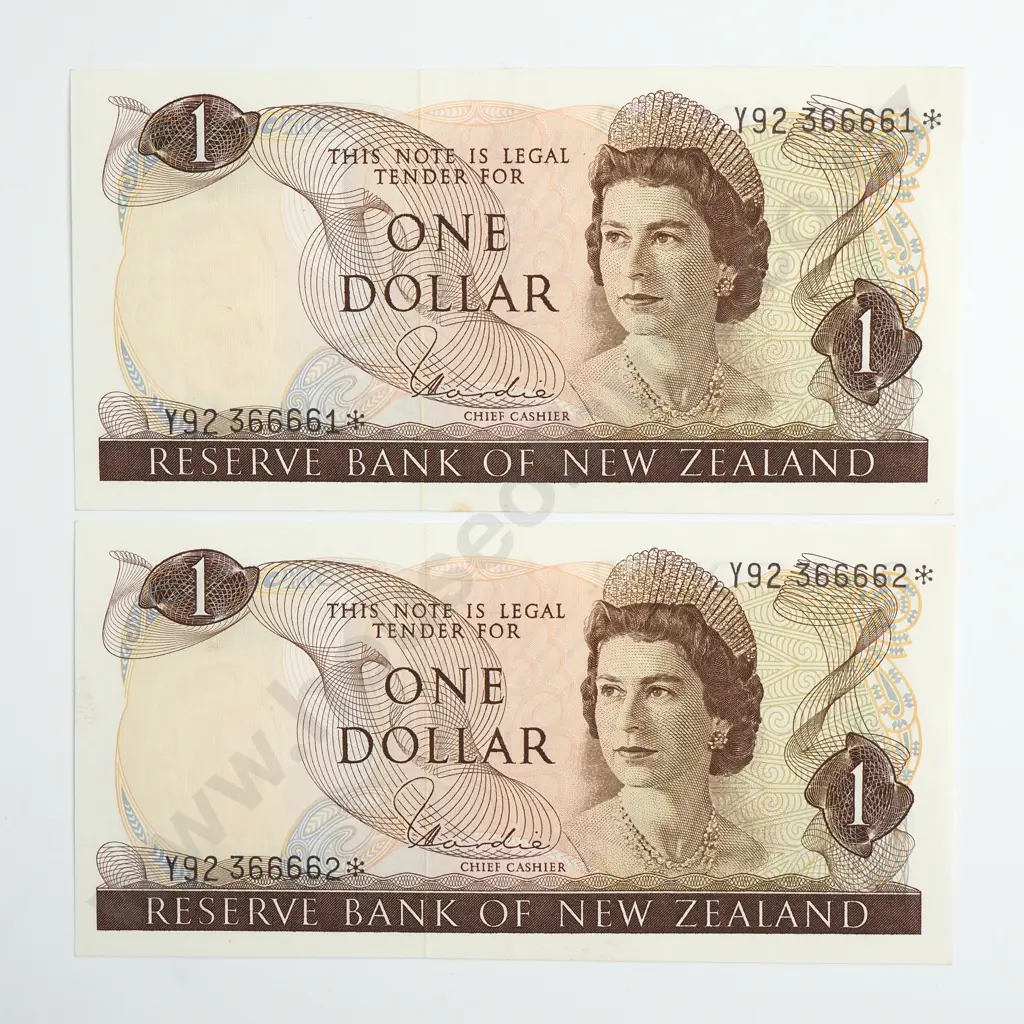 HARDIE TYPE I CONSEC PAIR STAR NOTES 1 DOLLAR BANKNOTES UNCIRCULATED Image 1++
