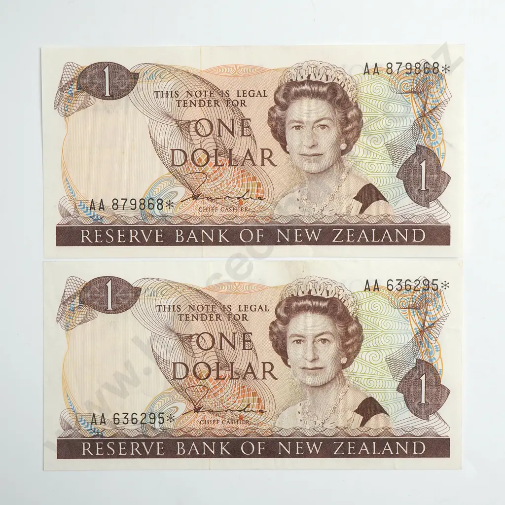 HARDIE TYPE II NON CONSEC PAIR STAR NOTES 1 DOLLAR BANKNOTES UNCIRCULATED Image 1++