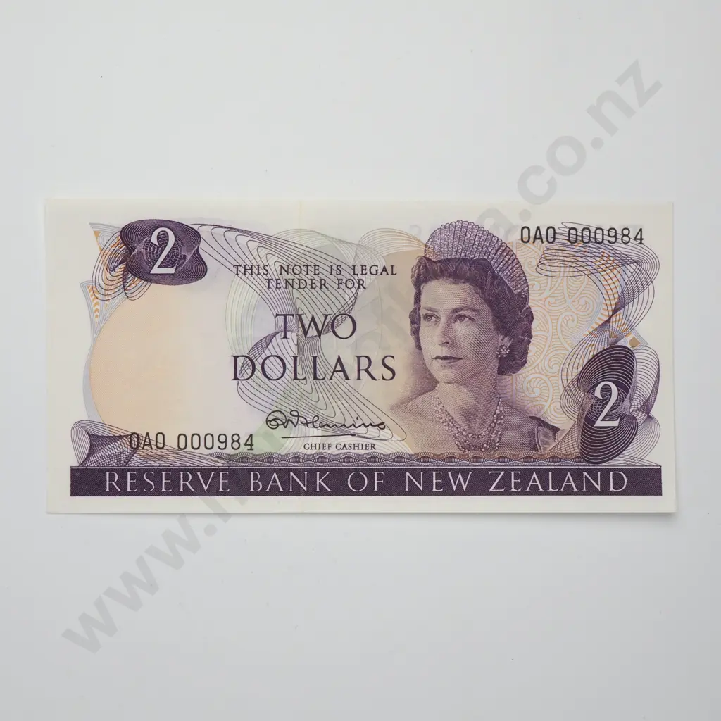 FLEMING 1ST PREFIX 2 DOLLARS BANKNOTE ND(1967-68) P.164a UNCIRCULATED CV$250 Image 1++