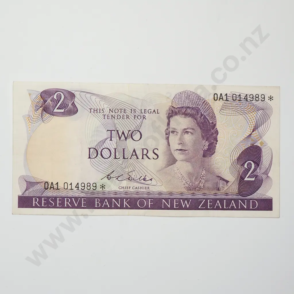 WILKS 0A1 STAR NOTE 2 DOLLARS BANKNOTE ND(1968-75) P.164b FINE $1800 Image 1++