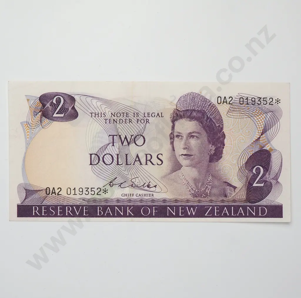WILKS 0A2 STAR NOTE 2 DOLLARS BANKNOTE ND(1975-77) P.164b EXTREMELY FINE $12,500 Image 1++
