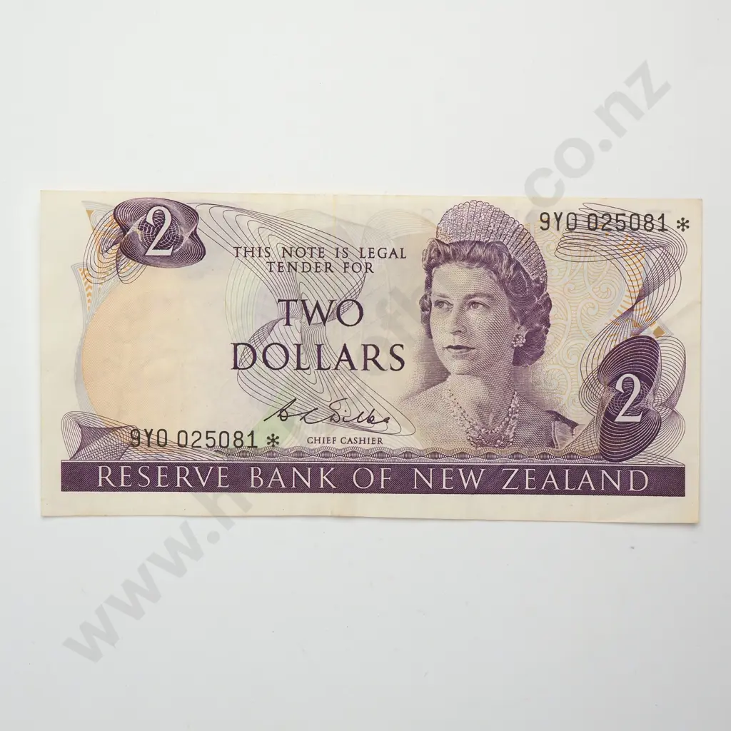2 DOLLARS, WILKS SIGNATURE, PREFIX 9Y0 *, VERY FINE Image 1++