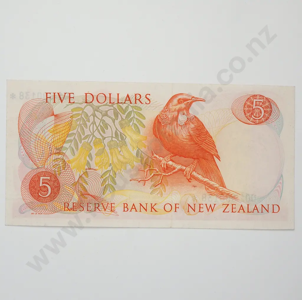 WILKS 001 STAR NOTE 5 DOLLARS BANKNOTE ND(1968-75) P.165b Almost UNCIRCULATED CV$4650 Image 1++