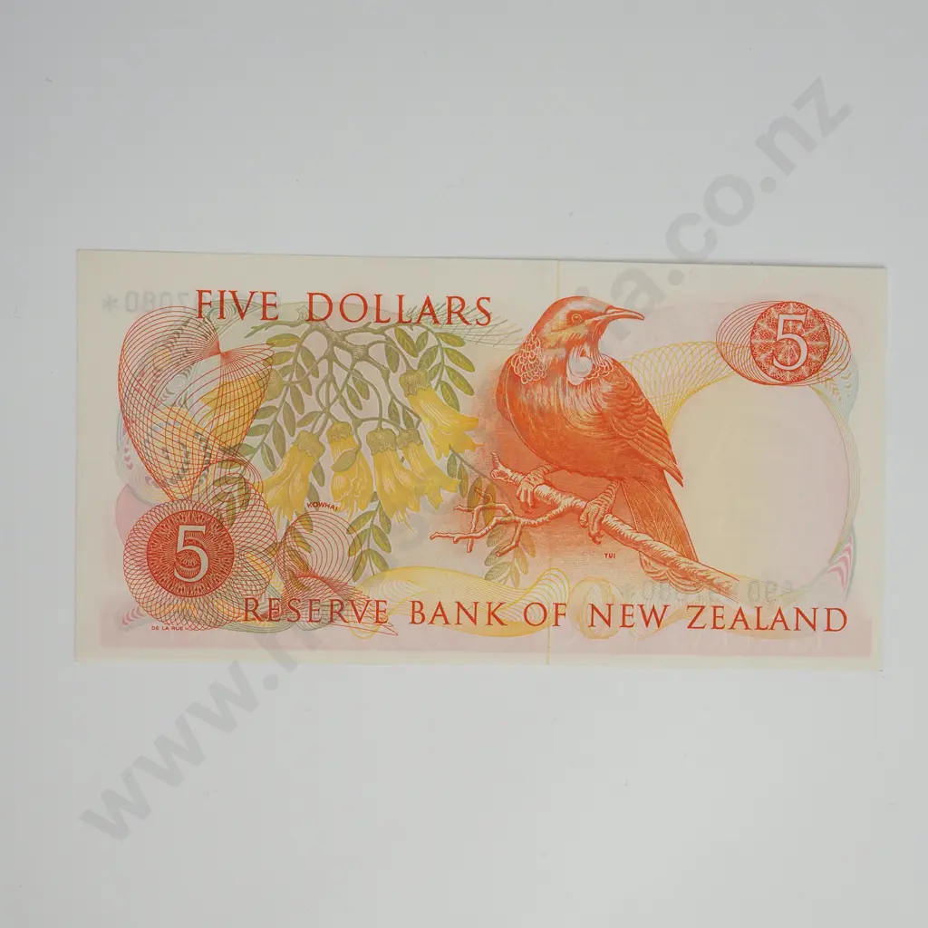 KNIGHT 990 STAR NOTE 5 DOLLARS BANKNOTE ND(1975-77) P.165c UNCIRCULATED CV$450 Image 1++