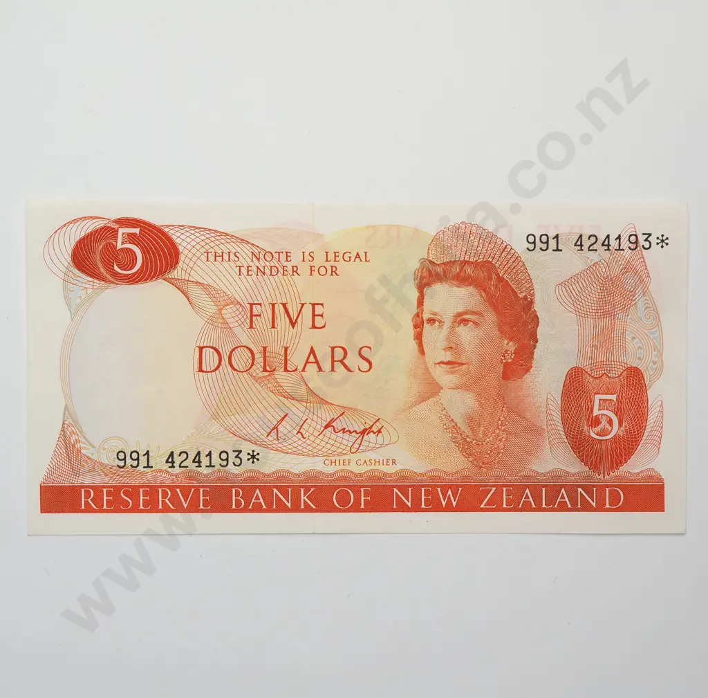 KNIGHT STAR NOTE 5 DOLLARS BANKNOTE UNCIRCULATED Image 1++