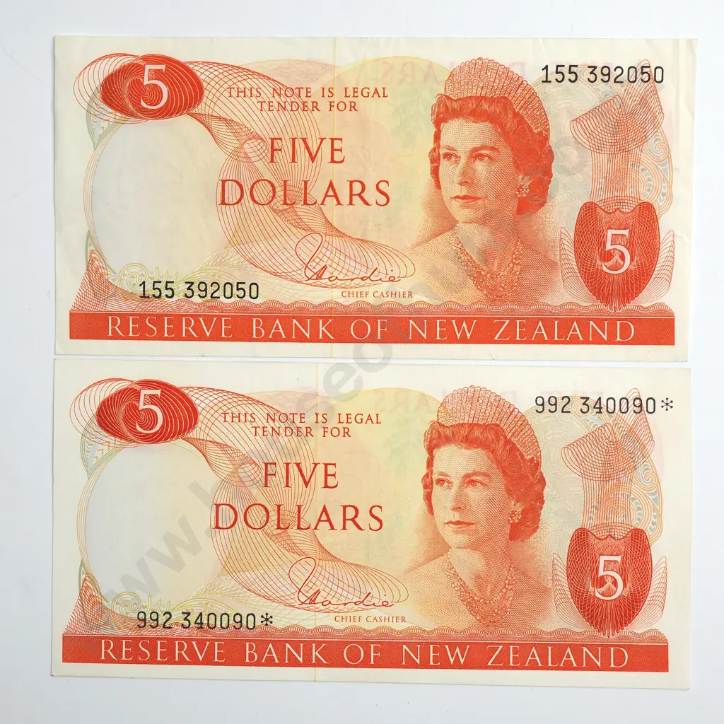HARDIE TYPE I STAR NOTE & 5 DOLLARS BANKNOTES VERY FINE & EXTREMELY FINE Image 1++