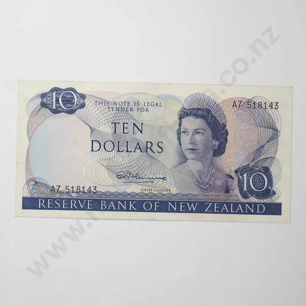 FLEMING 10 DOLLARS BANKNOTE ND(1967-68) P.166a Almost UNCIRCULATED CV$200 Image 1++