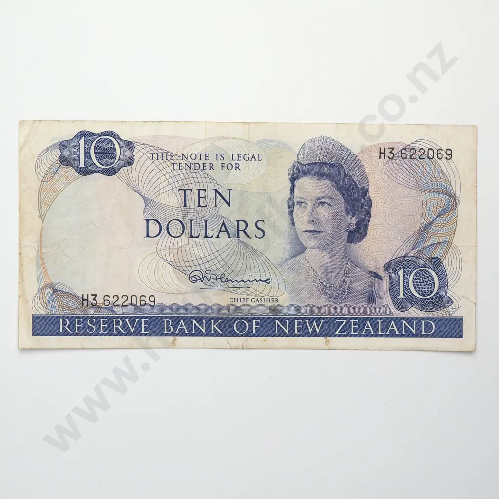 10 DOLLARS, FLEMING SIGNATURE, PREFIX H3 ( LAST PREFIX OF SIGNATURE ), FINE Image 1++