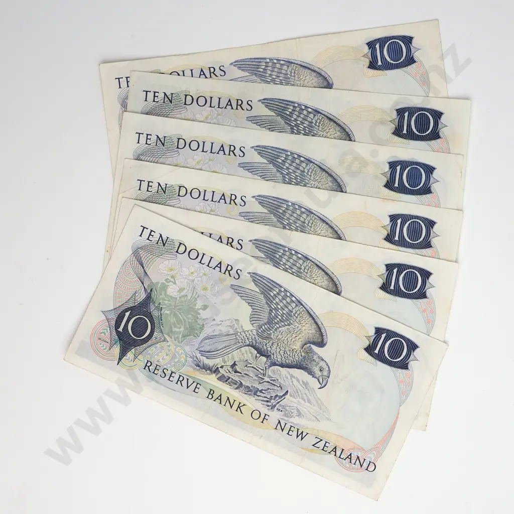 6 X 10 DOLLARS, WILKS SIGNATURE, PREFIXES J1, 12B, 12S, 14A, 15B, 15L, VERY FINE OR BETTER CONDITION Image 1++