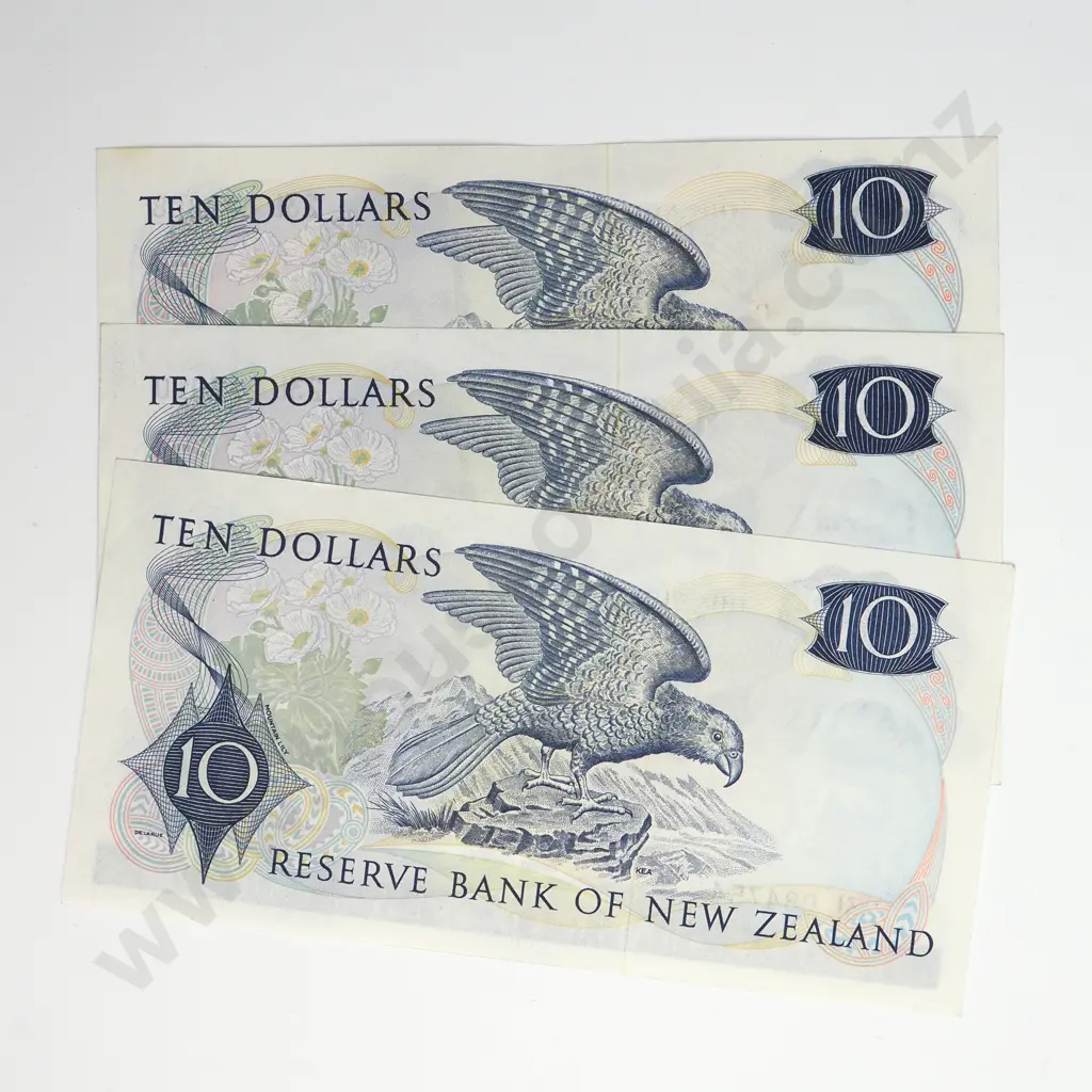 3 X 10 DOLLARS, KNIGHT SIGNATURE, PREFIXES 23L, EXTREMELY FINE Image 1++