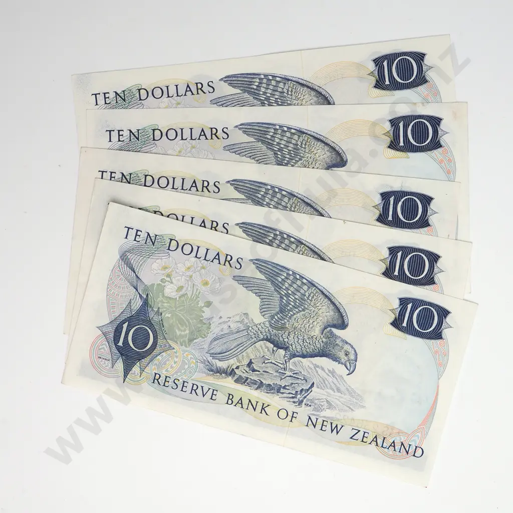 5 X 10 DOLLARS, KNIGHT SIGNATURE, PREFIXES 23S, EXTREMELY FINE Image 1++