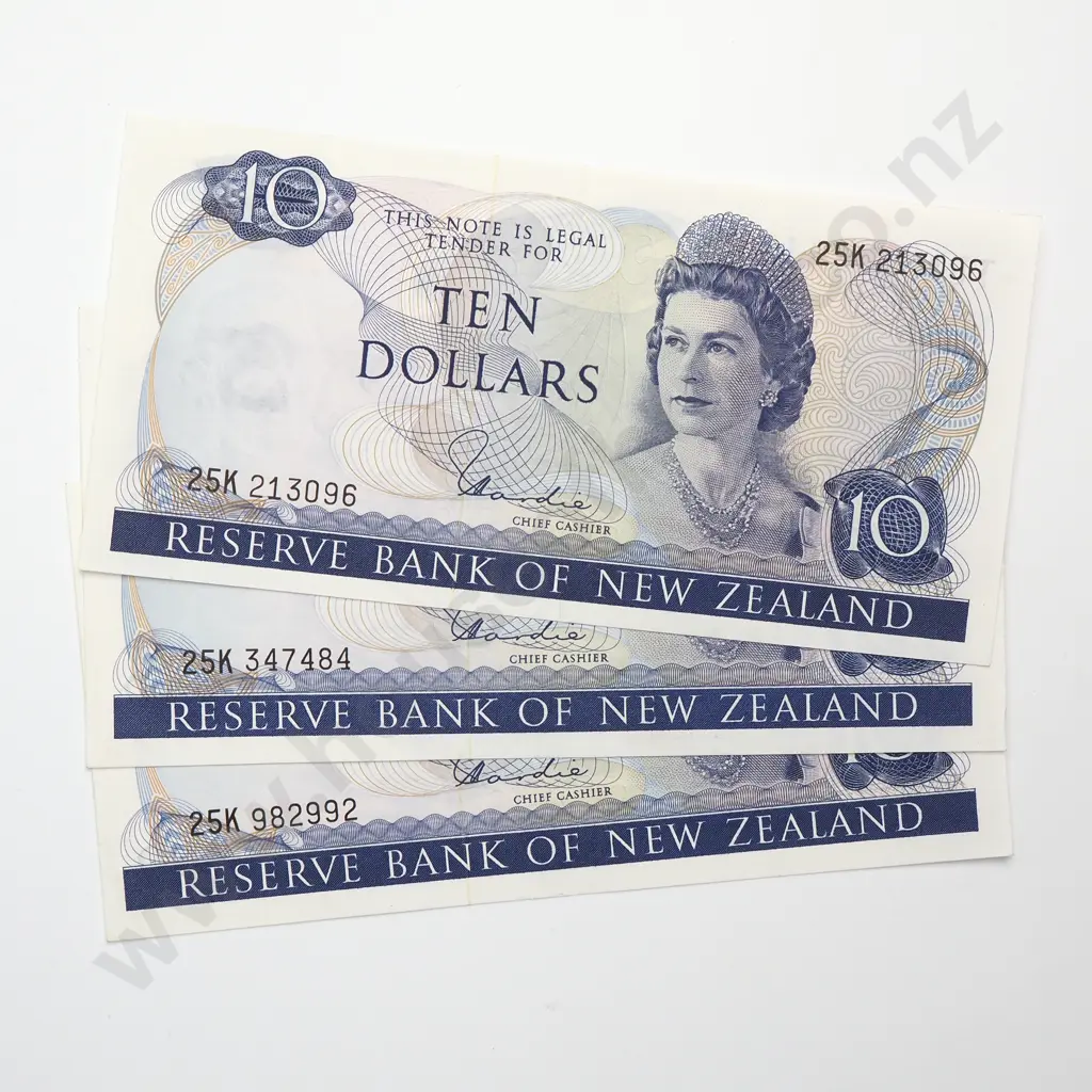 3 X 10 DOLLARS, HARDIE TYPE I SIGNATURE, PREFIXES 25K, aUNC Image 1++