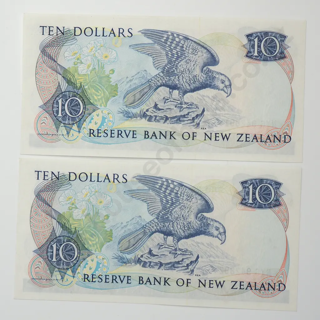 BRASH TYPE I CONSEC PAIR 10 DOLLARS BANKNOTES ND(1989-92) P.172c UNCIRCULATED CCV$160 Image 1++