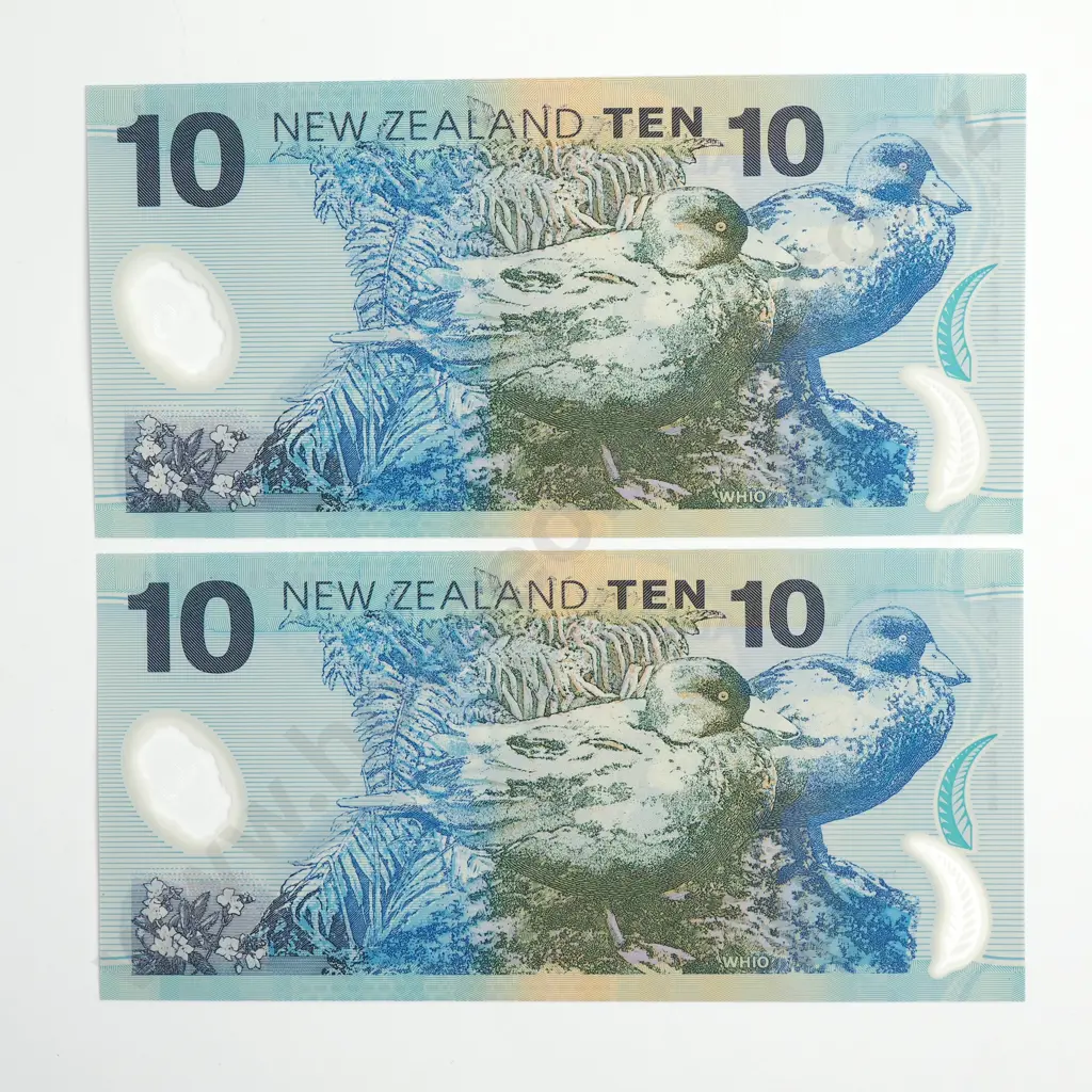 BOLLARD 1ST PREFIX CONSEC PAIR 10 DOLLARS BANKNOTES UNCIRCULATED Image 1++
