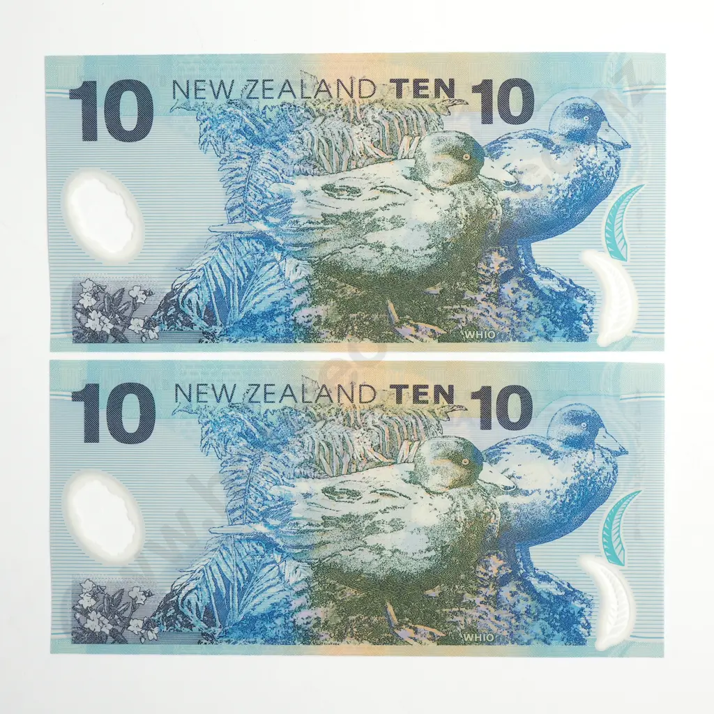 BOLLARD 1ST PREFIX CONSEC PAIR 10 DOLLARS BANKNOTES UNCIRCULATED Image 1++