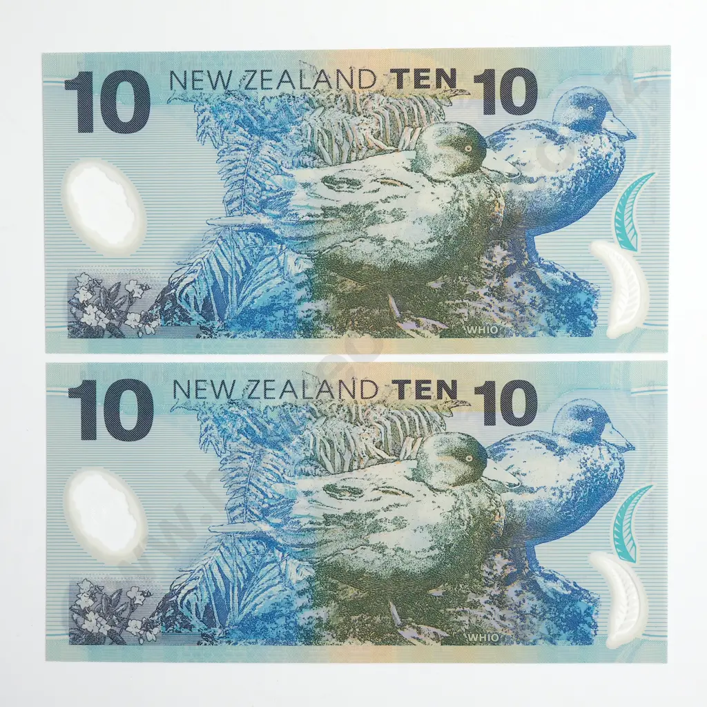 BOLLARD LAST PREFIX CONSEC PAIR 10 DOLLARS BANKNOTES UNCIRCULATED Image 1++
