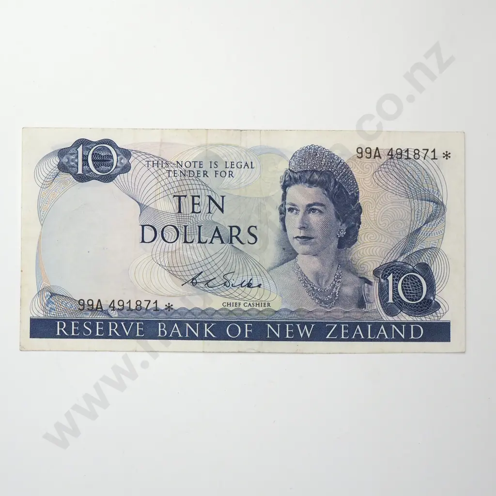 WILKS STAR NOTE 10 DOLLARS BANKNOTE ND(1968-75) P.166b FINE CV$150 Image 1++