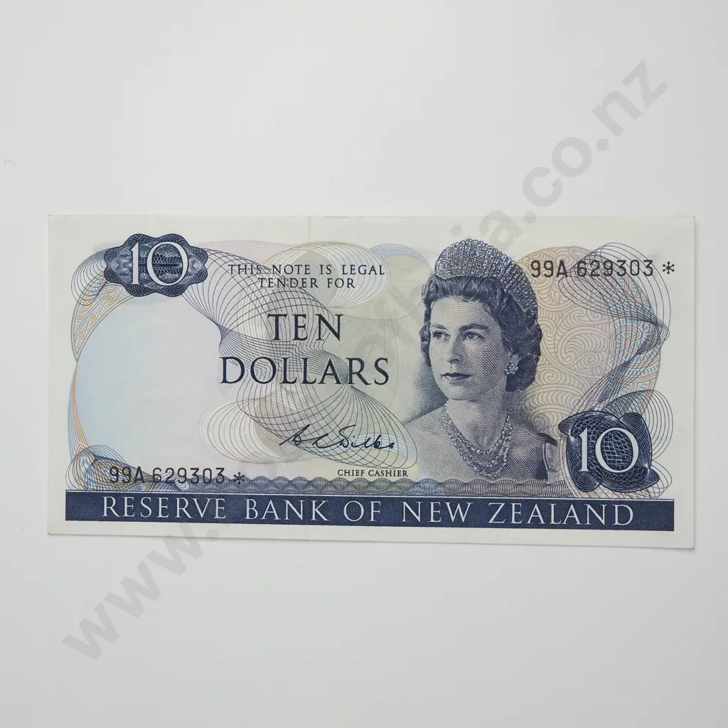 WILKS 99A STAR NOTE 10 DOLLARS BANKNOTE ND(1968-75) P.166b aUNC CV$600 Image 1++