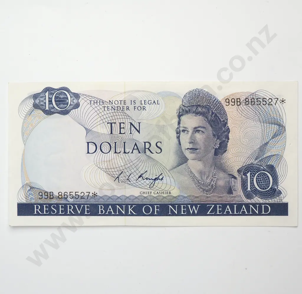 10 DOLLARS, KNIGHT SIGNATURE, PREFIX 99B* UNCIRCULATED Image 1++