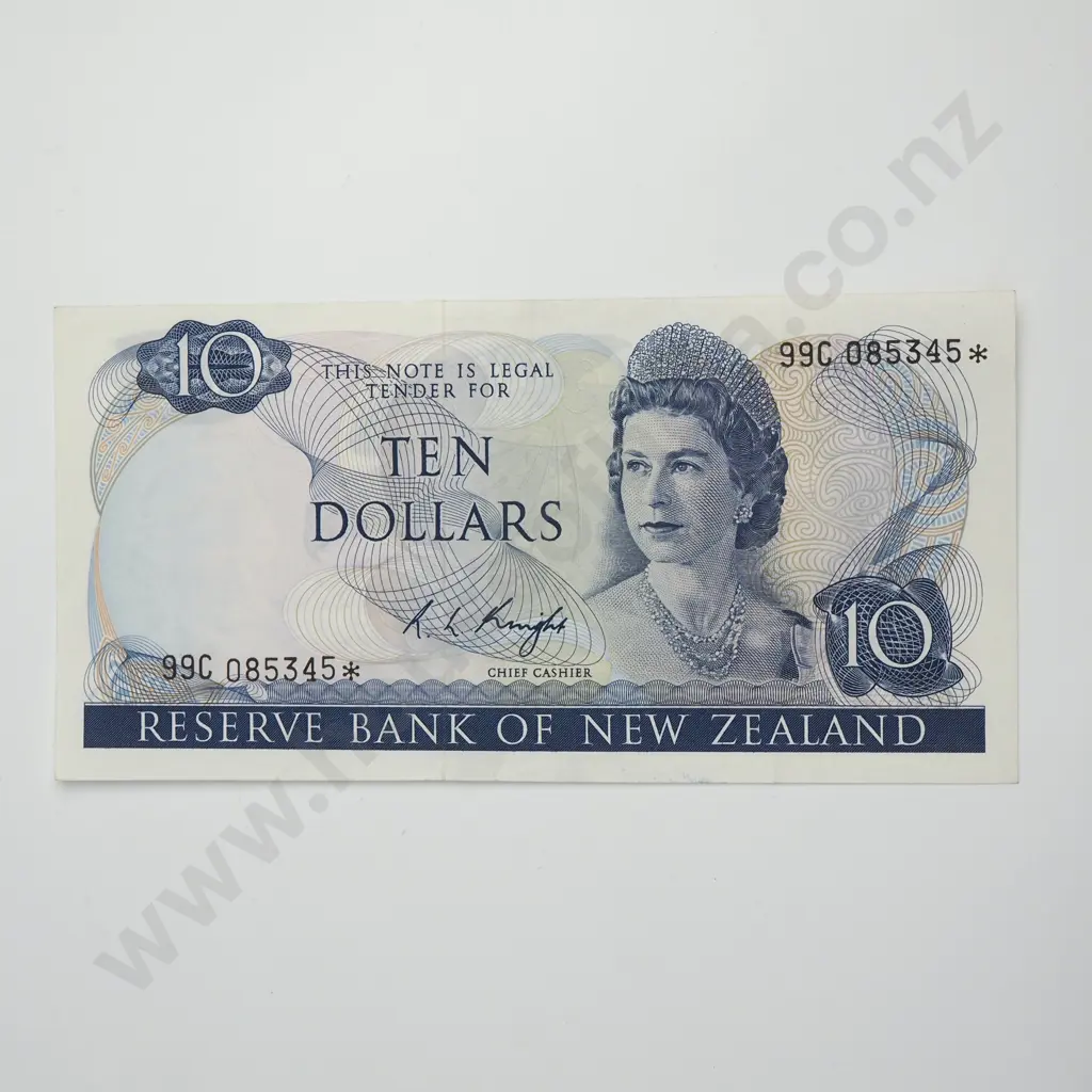 KNIGHT 99C STAR NOTE 10 DOLLARS BANKNOTE ND(1975-77) P.166c Good VERY FINE CV$400 Image 1++