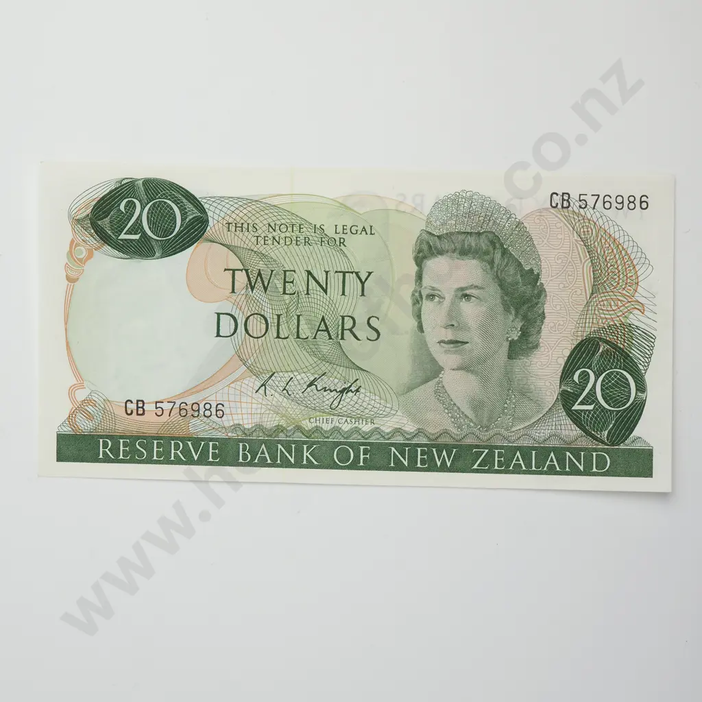 KNIGHT 20 DOLLARS BANKNOTE ND(1975-77) P.167c Almost UNCIRCULATED CV$350 Image 1++