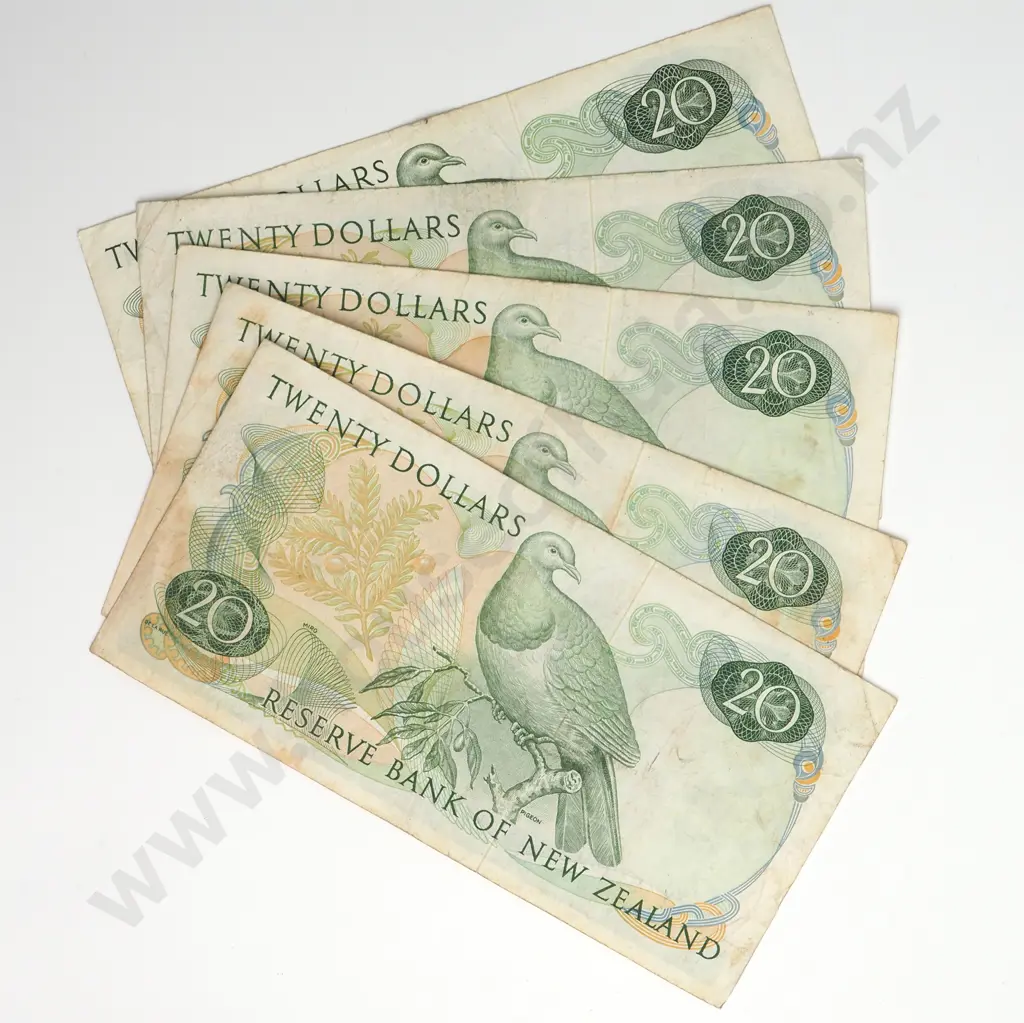 5 X 20 DOLLARS, KNIGHT SIGNATURE, PREFIXES CJ, CL, CS, CY, EB, FINE Image 1++