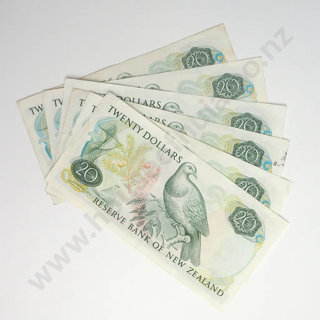 6 X 20 DOLLARS, RUSSELL SIGNATURE, PREFIXES TEG, TEL, TEM, TFY, THJ, THR, FINE OR BETTER CONDITION, MINIMUM C.C.V $ Image 1++
