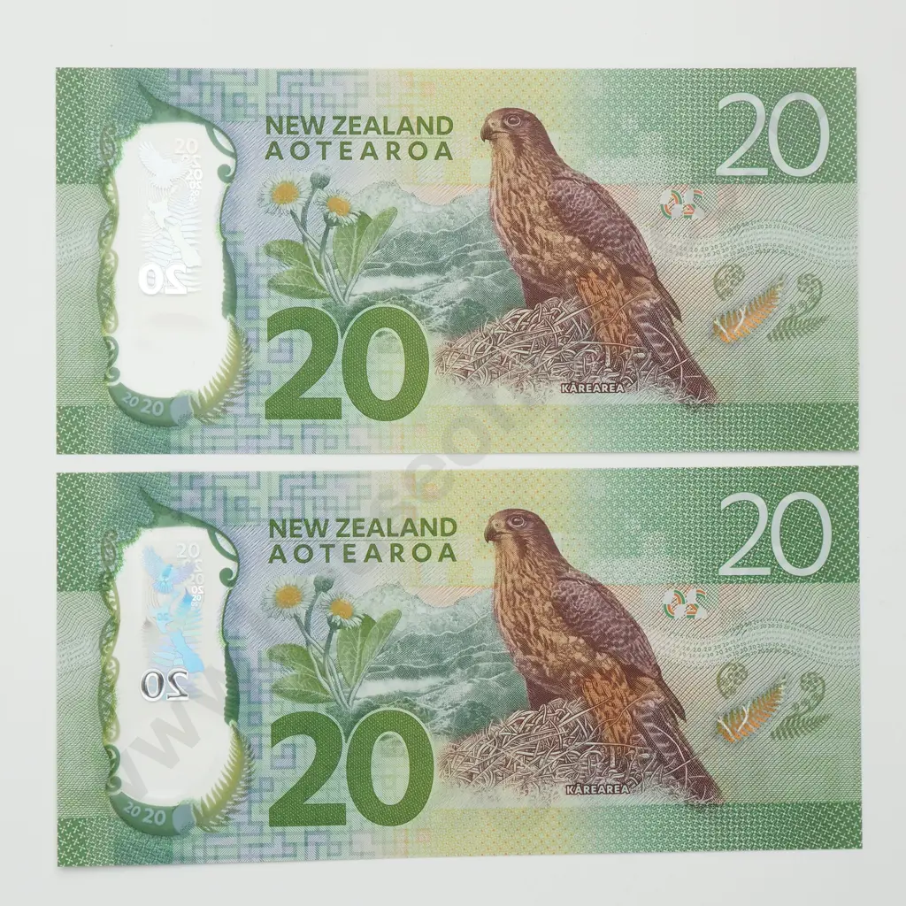 GRANT SPENCER CONSEC PAIR RAISED DIGIT 20 DOLLARS BANKNOTE ND(2018) P.193 UNCIRCULATED CCV$240 Image 1++