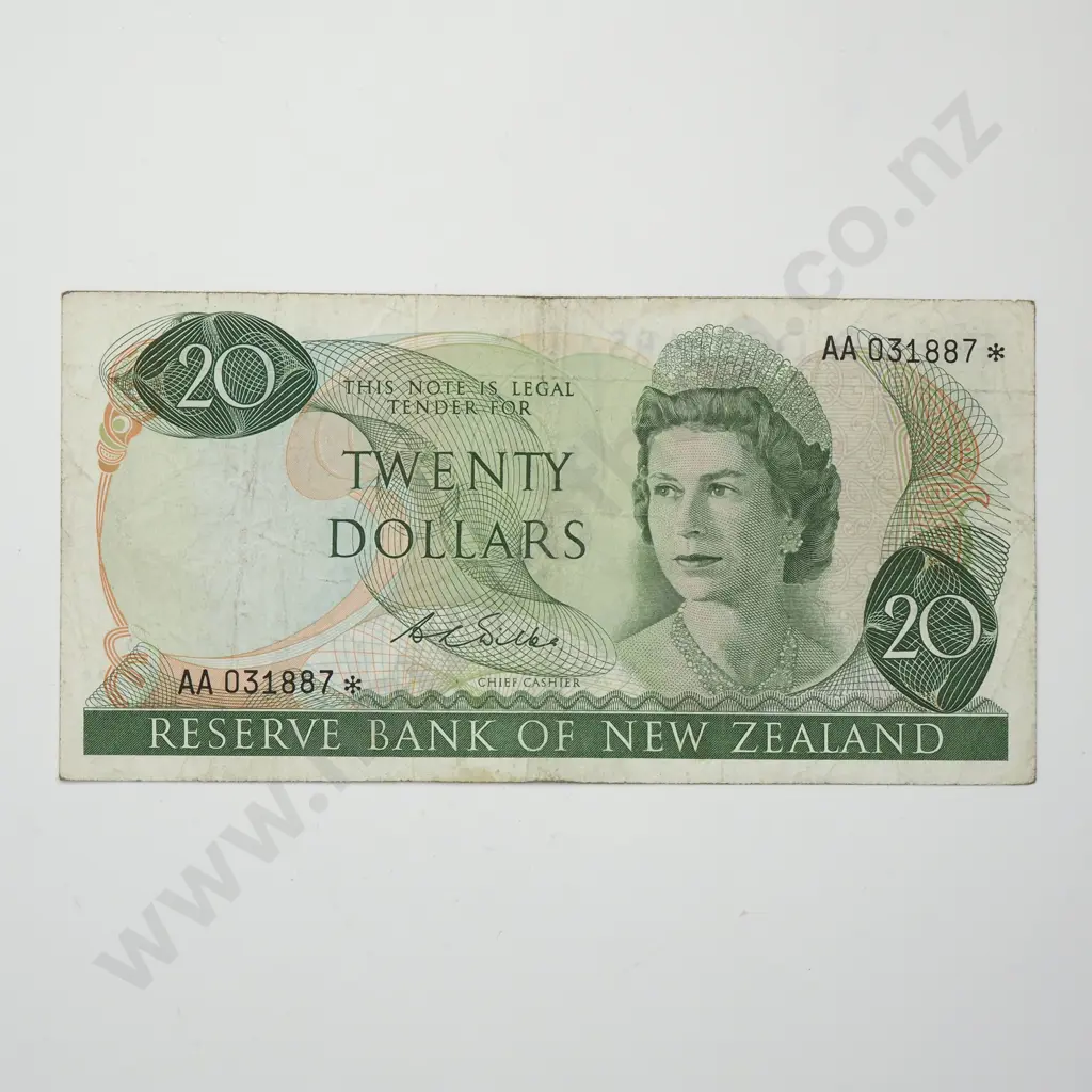 WILKS AA STAR NOTE 20 DOLLARS BANKNOTE ND(1968-75) P.167b VERY GOOD CV$400 Image 1++