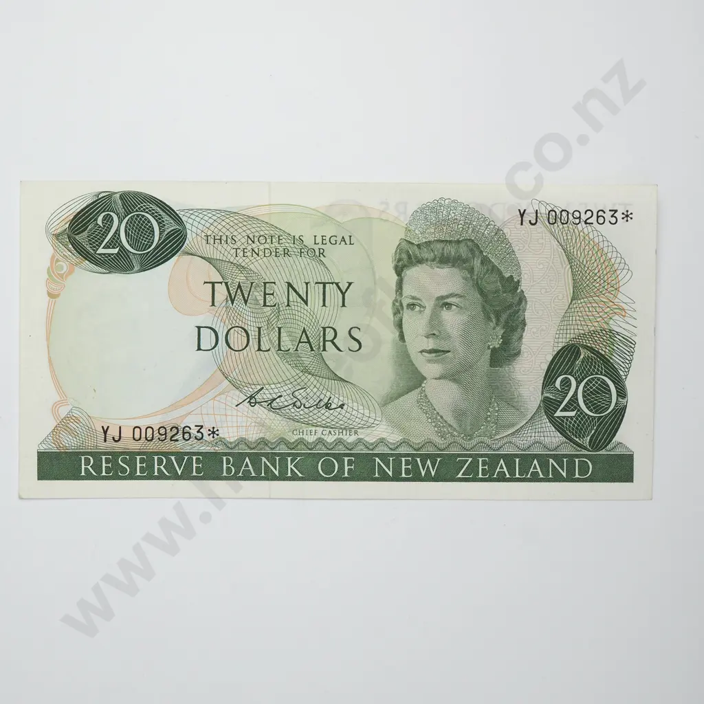 WILKS YJ STAR NOTE 20 DOLLARS BANKNOTE ND(1968-75) P.167b Almost UNCIRCULATED $1000 Image 1++