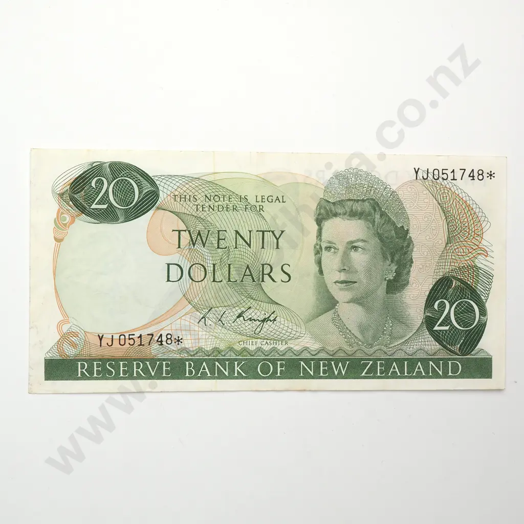 20 DOLLARS, KNIGHT SIGNATURE, PREFIX YJ *, VERY FINE Image 1++