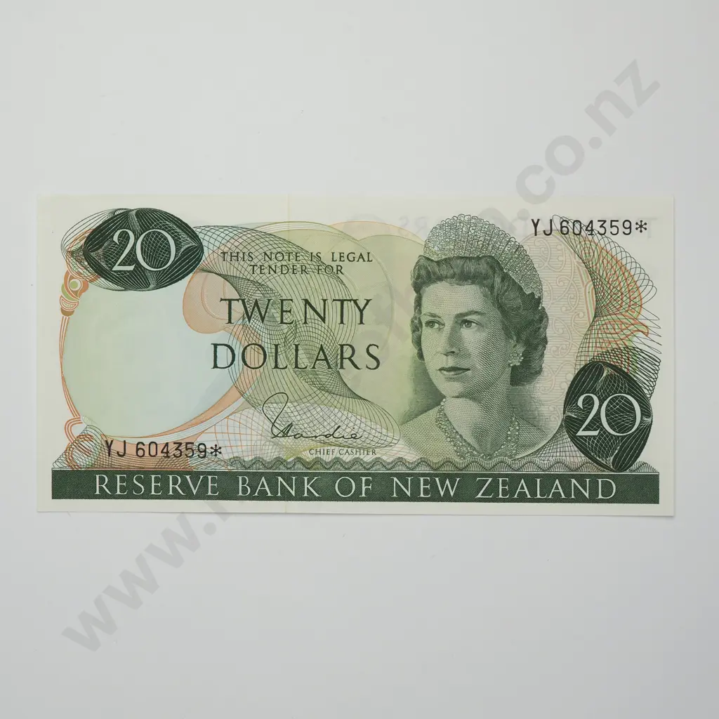 HARDIE YJ STAR NOTE 20 DOLLARS BANKNOTE ND(1977-81) P.167d UNCIRCULATED CV$220 Image 1++