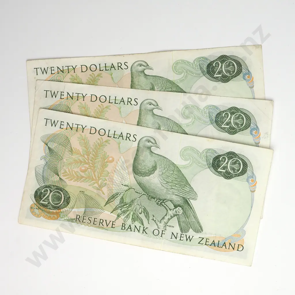 3 X 20 DOLLARS, HARDIE TYPE I SIGNATURE, PREFIXES YJ *, FINE OR BETTER CONDITION, MINIMUM Image 1++