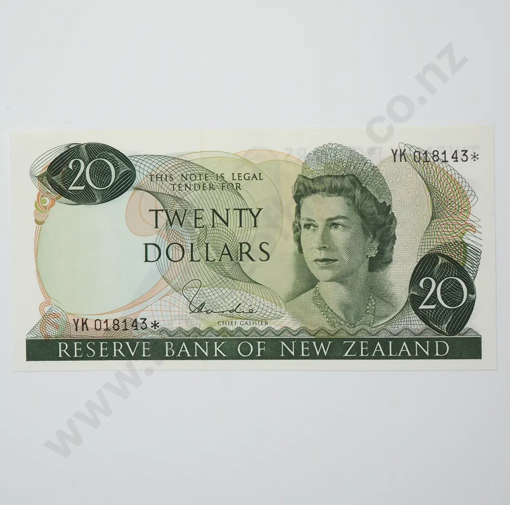 HARDIE YK STAR NOTE 20 DOLLARS BANKNOTE ND(1977-81) P.167d UNCIRCULATED CV$2200 Image 1++