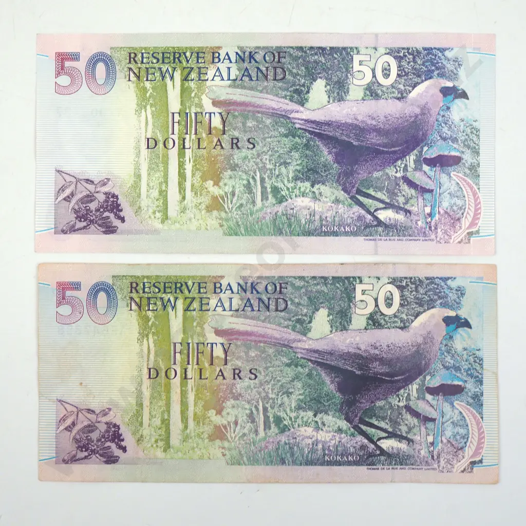 TWO BRASH 50 DOLLARS BANKNOTES aUNC Image 1++