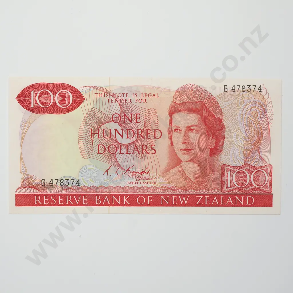 KNIGHT 100 DOLLARS BANKNOTE ND(1975-77) P.168b UNCIRCULATED CV$3250 Image 1++