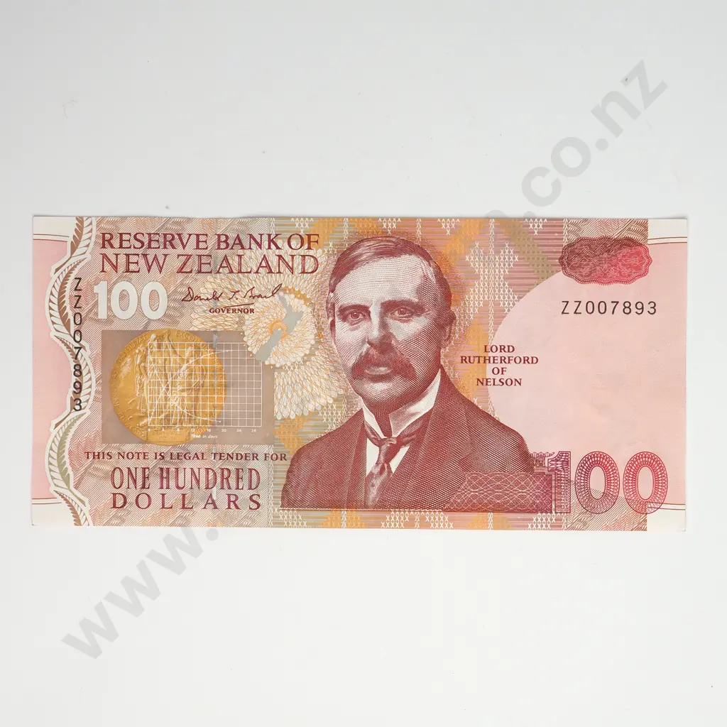 100 DOLLARS, BRASH TYPE I SIGNATURE, PREFIX ZZ, UNCIRCULATED Image 1++