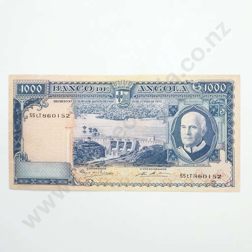 ANGOLA 1000 escudos, 1970, VF ( flattened ) Image 1++
