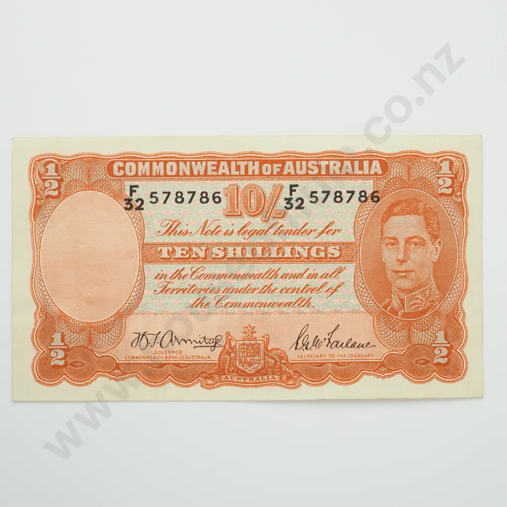AUSTRALIA 10 shillings, 1942, G.VF Image 1++