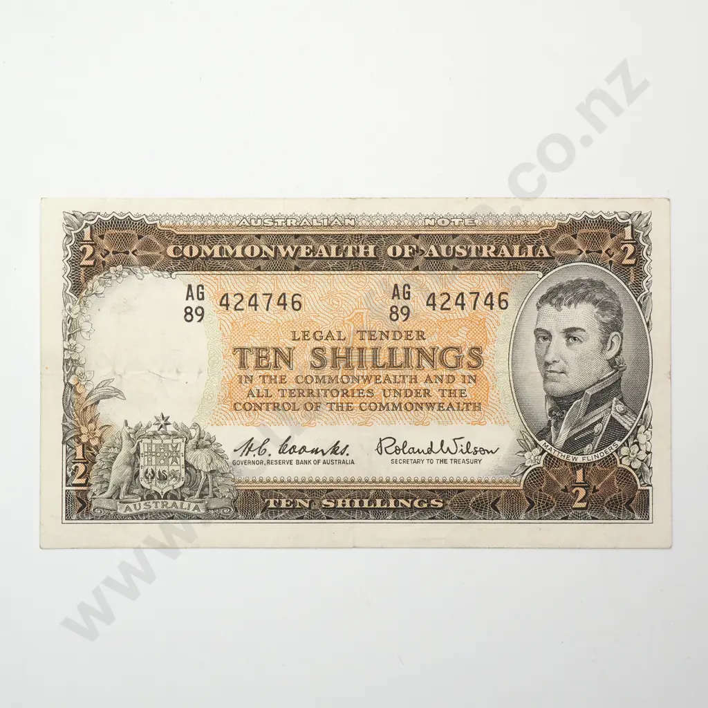 AUSTRALIA Coombs Wilson 10 shillings, AUNC Image 1++