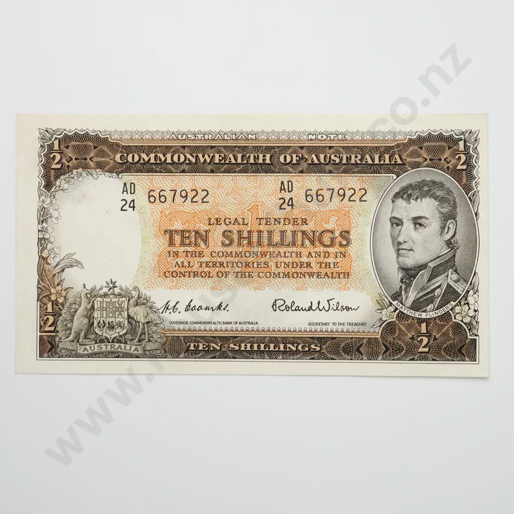 AUSTRALIA Coombs Wilson 10 shillings, AUNC Image 1++