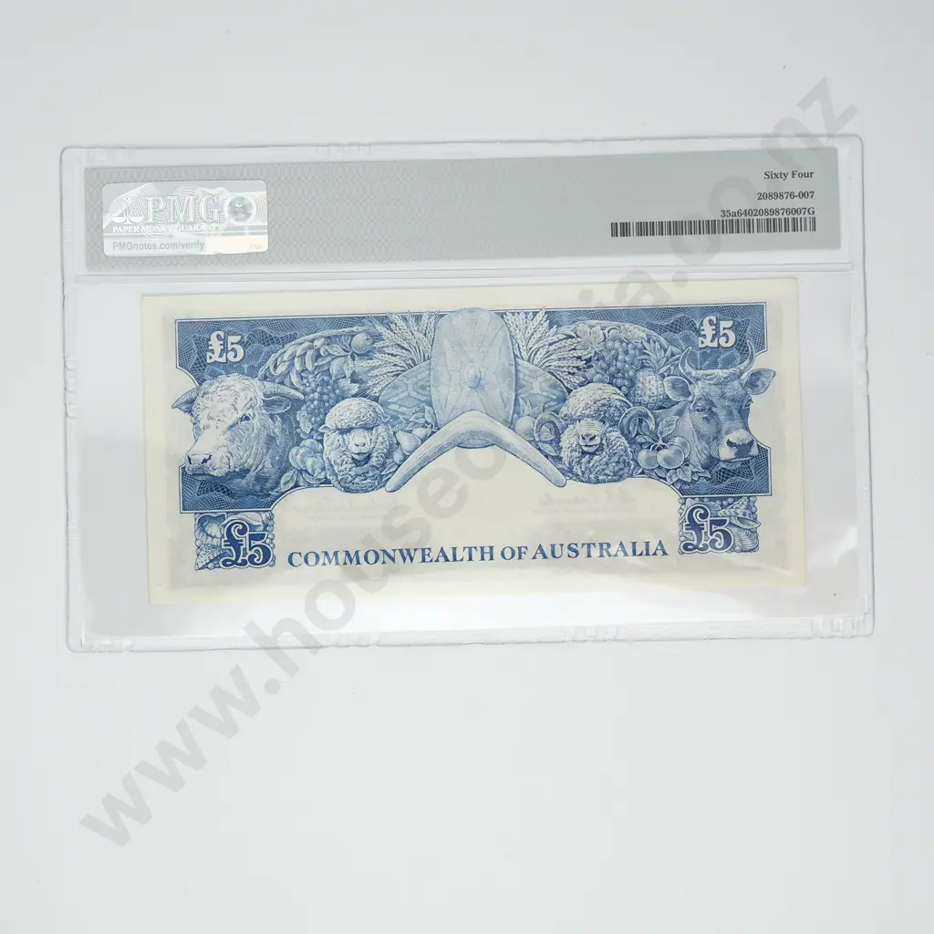 AUSTRALIA PMG Graded Coombs Wilson 5 pounds, Choice UNC Image 1++