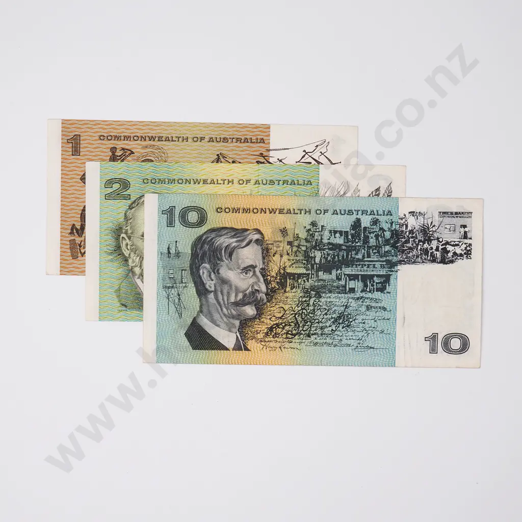 AUSTRALIA $1 / $2 / $10 notes, Better Grades Image 1++