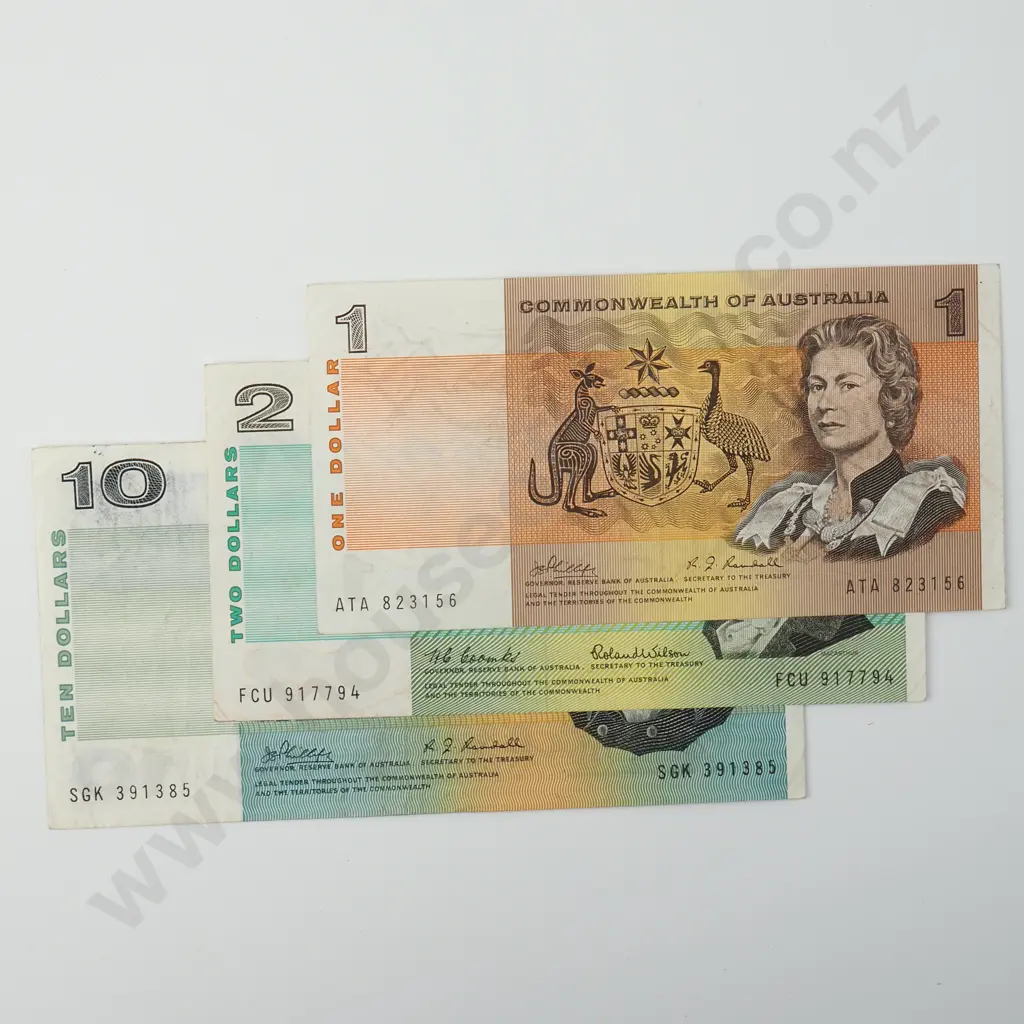 AUSTRALIA $1 / $2 / $10 notes, Better Grades Image 1++